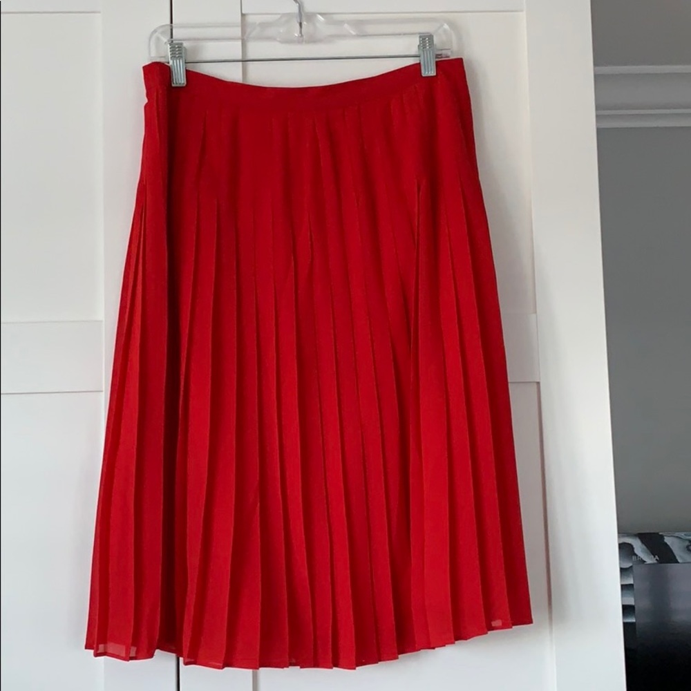 Ann Taylor Red Midi Skirt